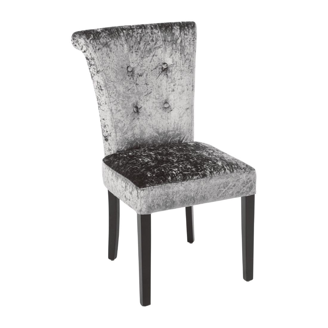 Crushed Velvet Dining Chair - Olive Grey