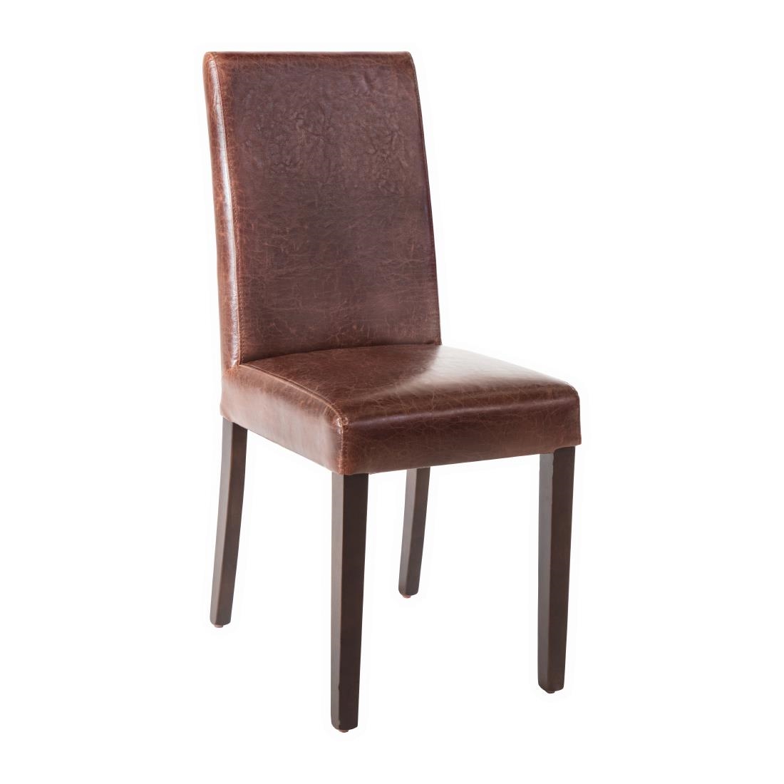 Faux Leather Dining Chair - Antique Brown