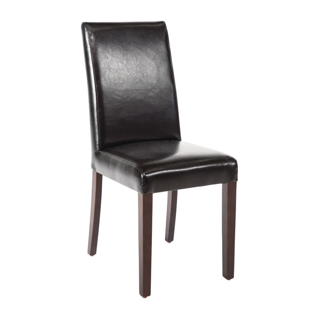 Faux Leather Dining Chair - Black