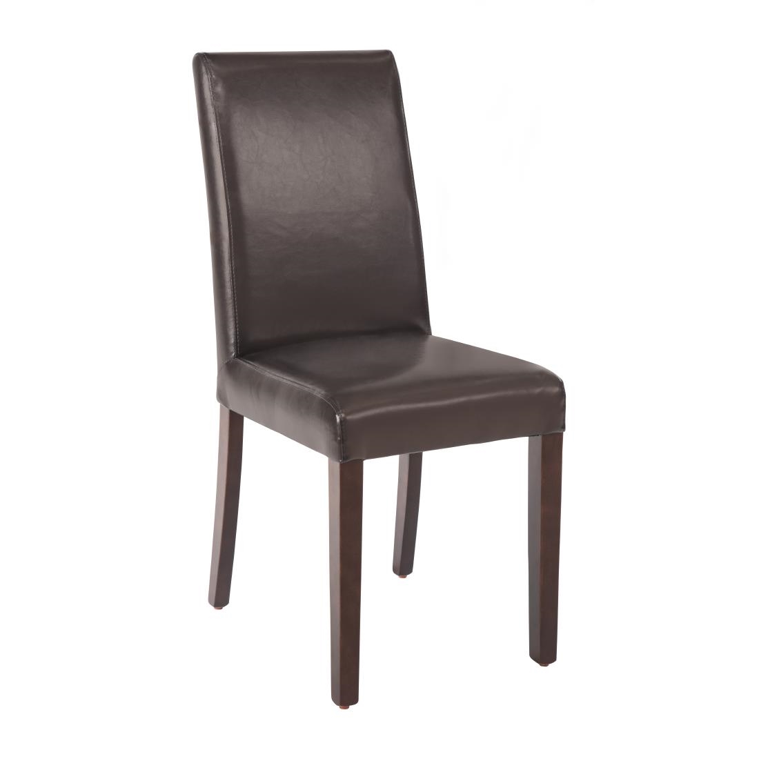 Faux Leather Dining Chair - Dark Brown