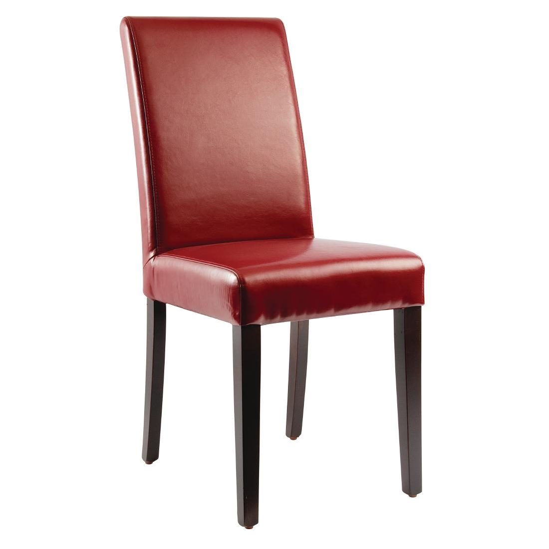 Faux Leather Dining Chair - Red