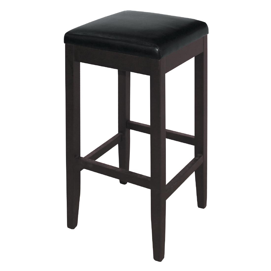 Faux Leather High Stool - Black