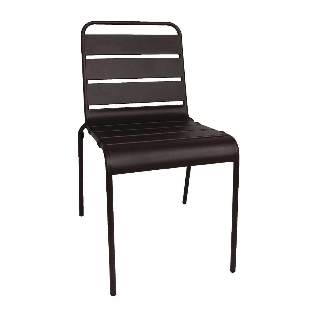 Slatted Steel Chair - Black