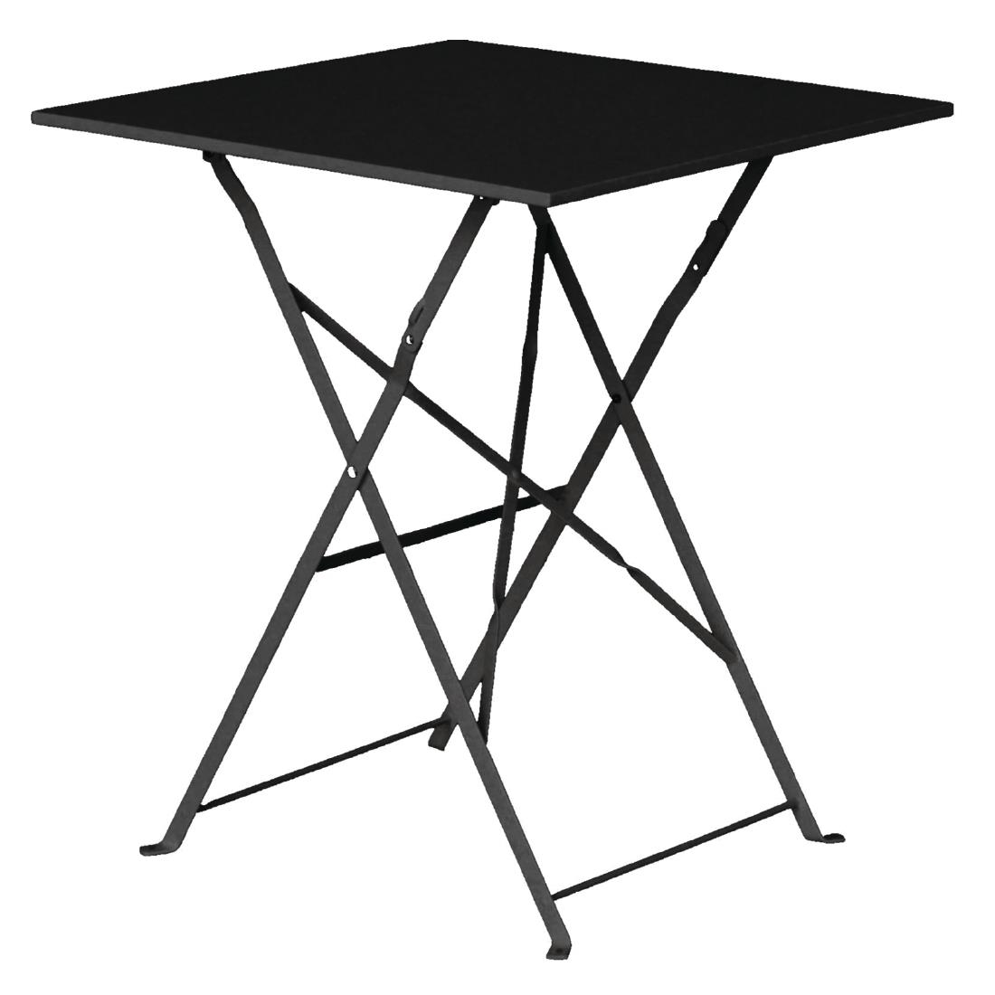 Steel Folding Table Square - Black