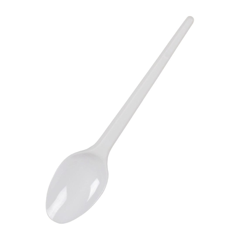 White Plastic Dessert Spoon