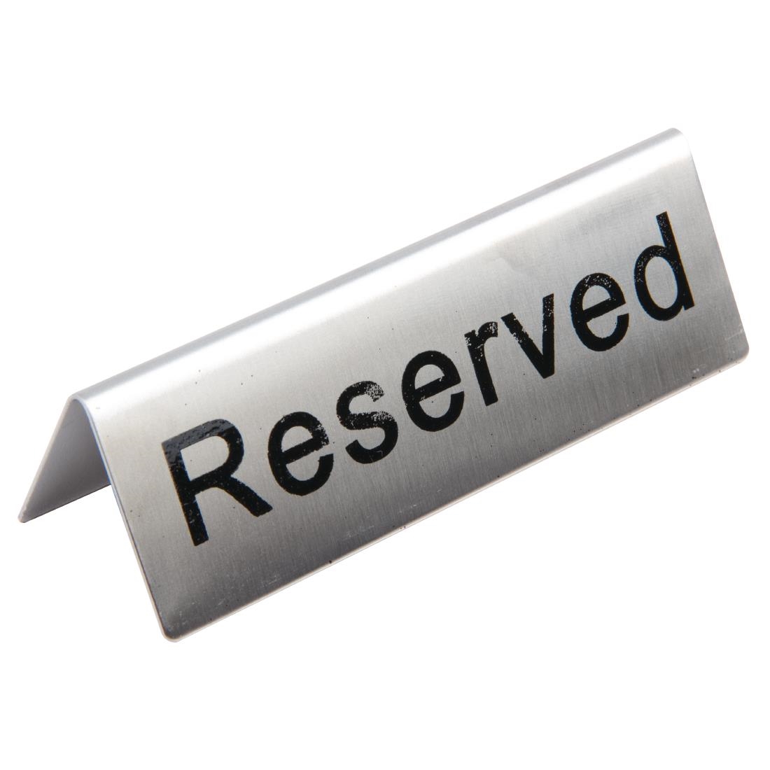 Brushed Steel Reserved Table Sign