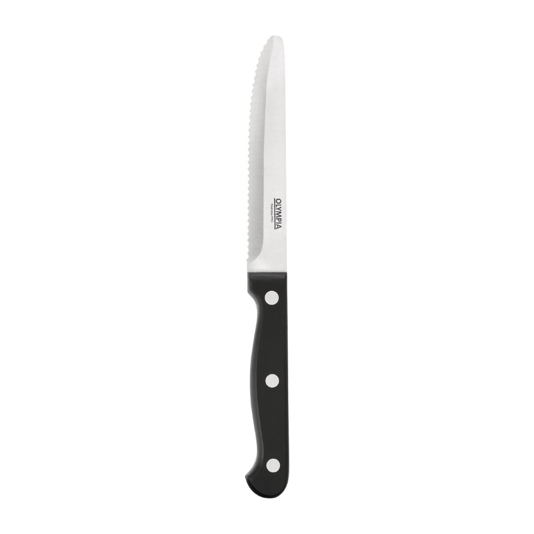 Olympia Rounded Steak Knives Black